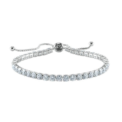Beth Round CZ Gold Tennis Slider Bracelet | 10ct
