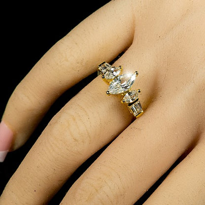 Burke Marquise Three Stone Engagement Ring | 2.5ct