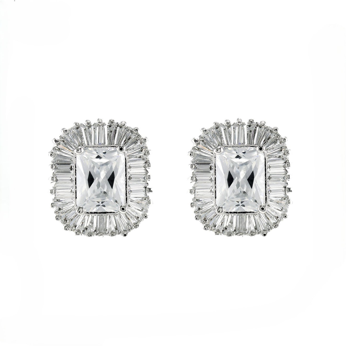 Calia Radiant Halo CZ  Stud Earrings