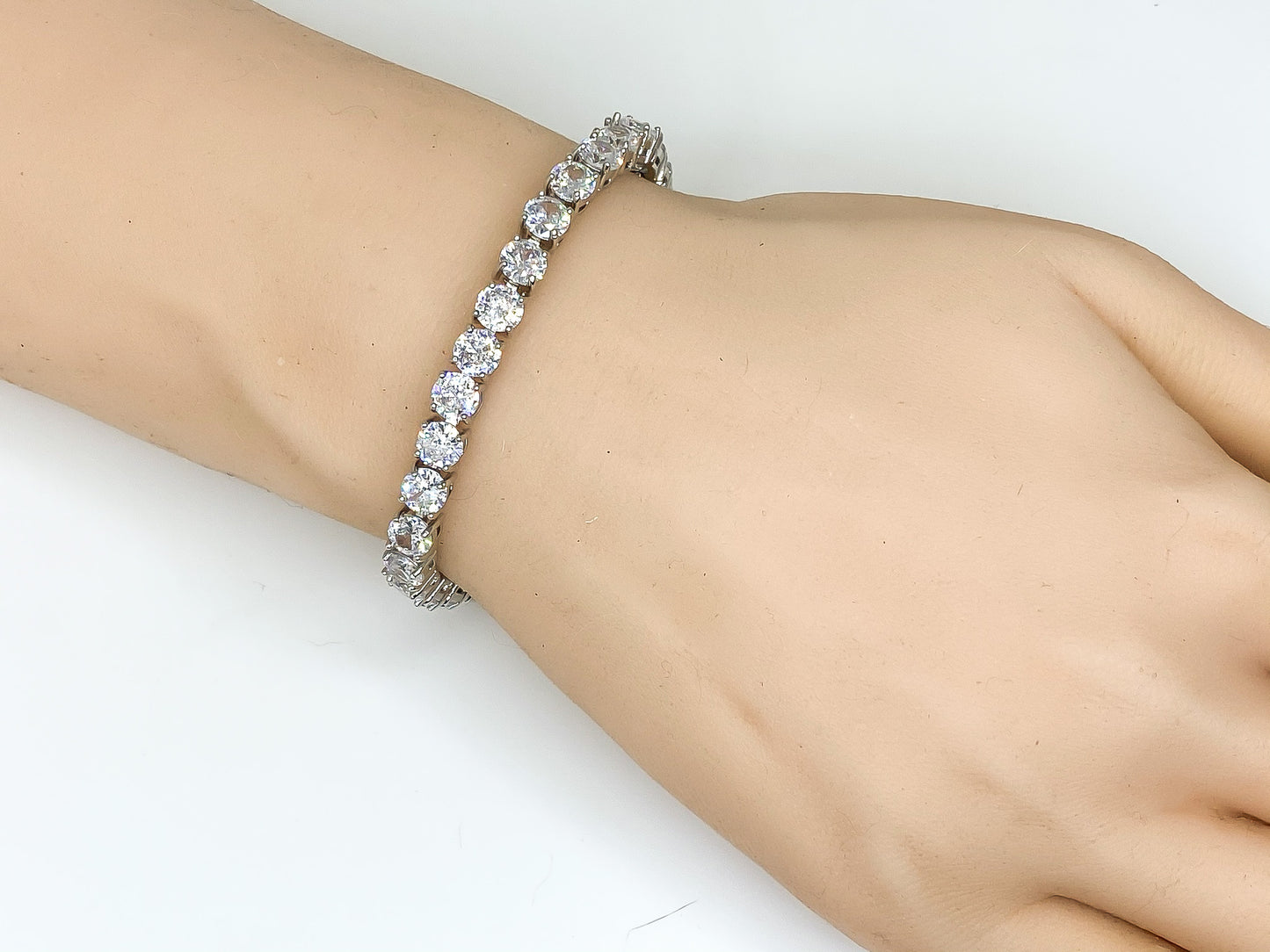 Carla 5mm Round CZ Gold Tennis Bracelet | 7in