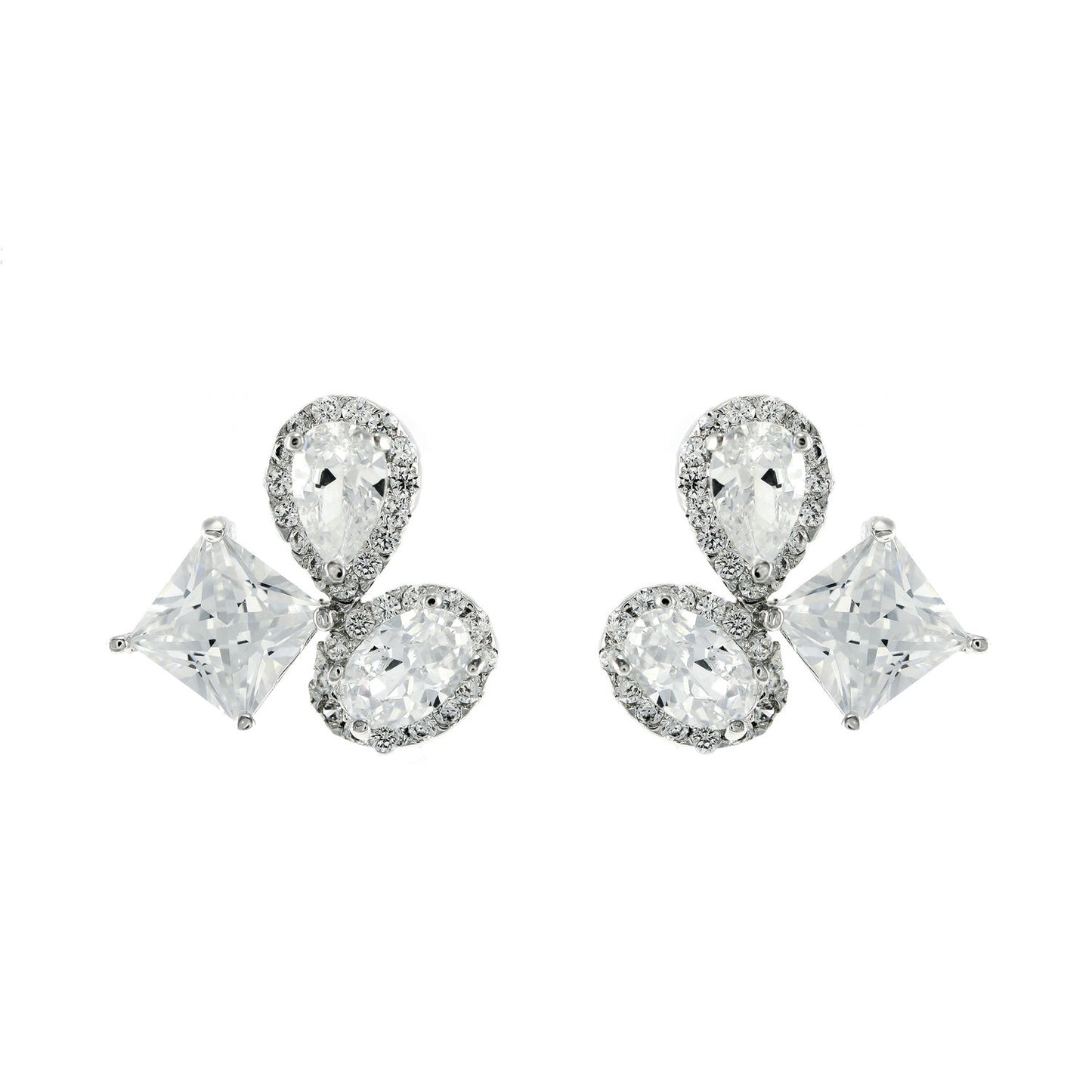 Carlotta Cluster CZ Stud Earrings