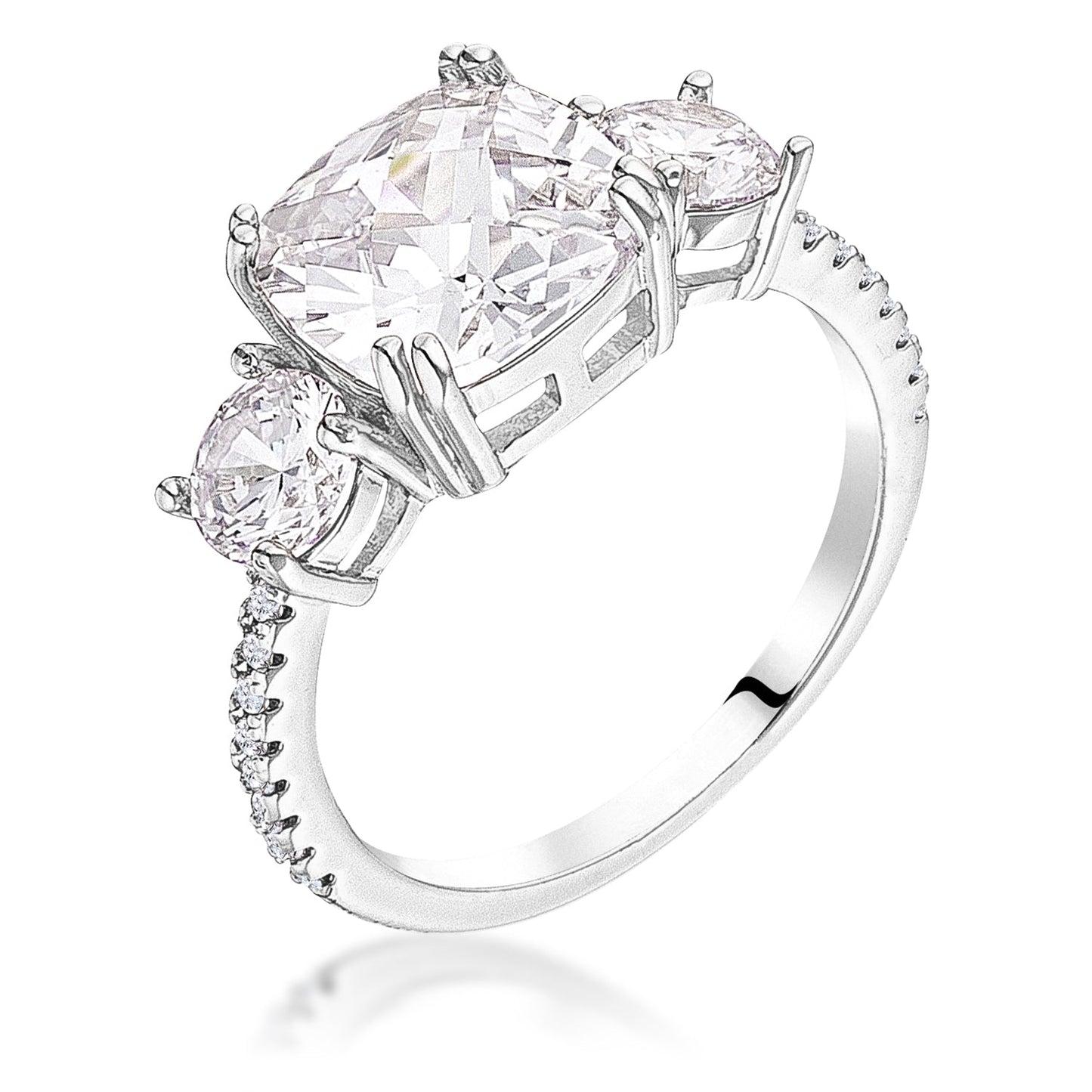 Carmen 9mm Cushion CZ Royal Engagement Ring | 2.7ct | 3.7ct