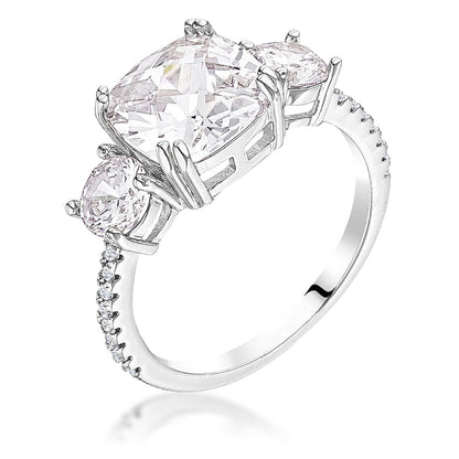Carmen 9mm Cushion CZ Royal Engagement Ring | 2.7ct | 3.7ct