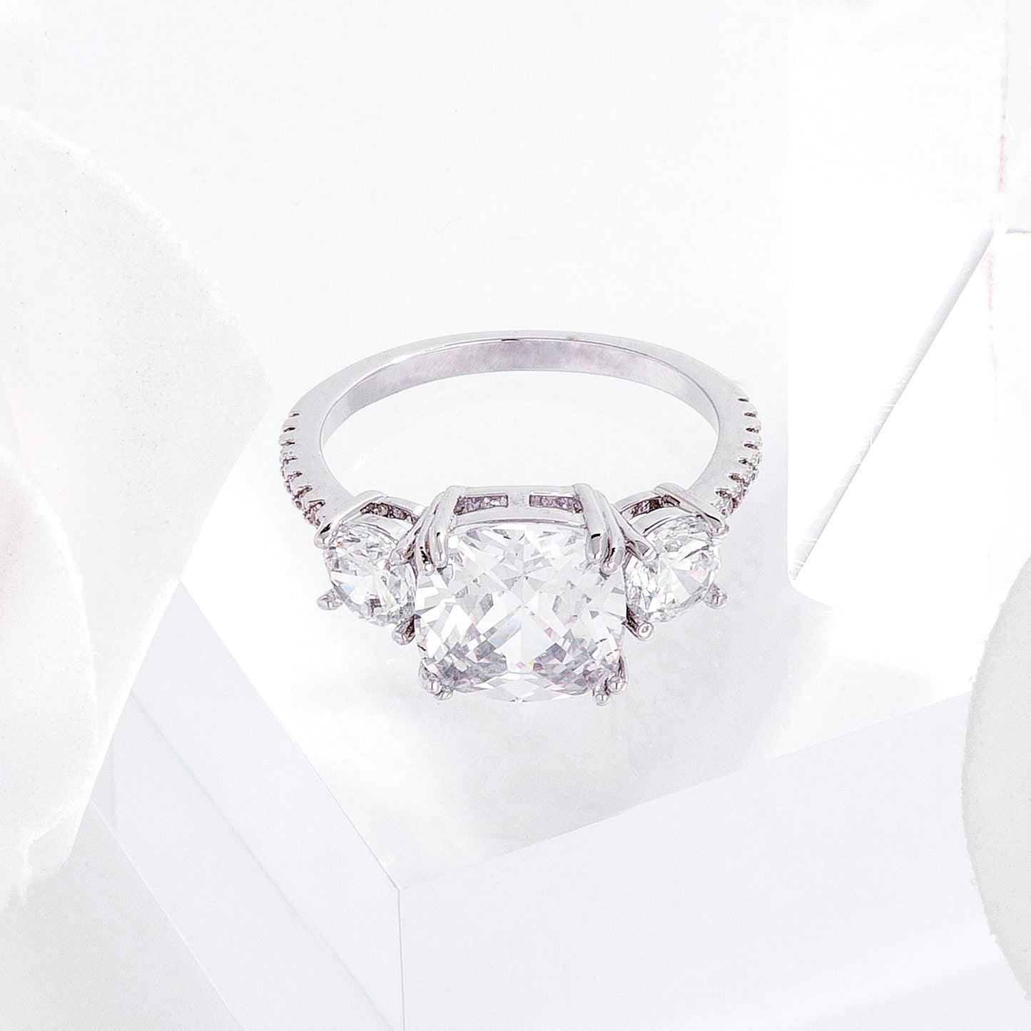 Carmen 9mm Cushion CZ Royal Engagement Ring | 2.7ct | 3.7ct