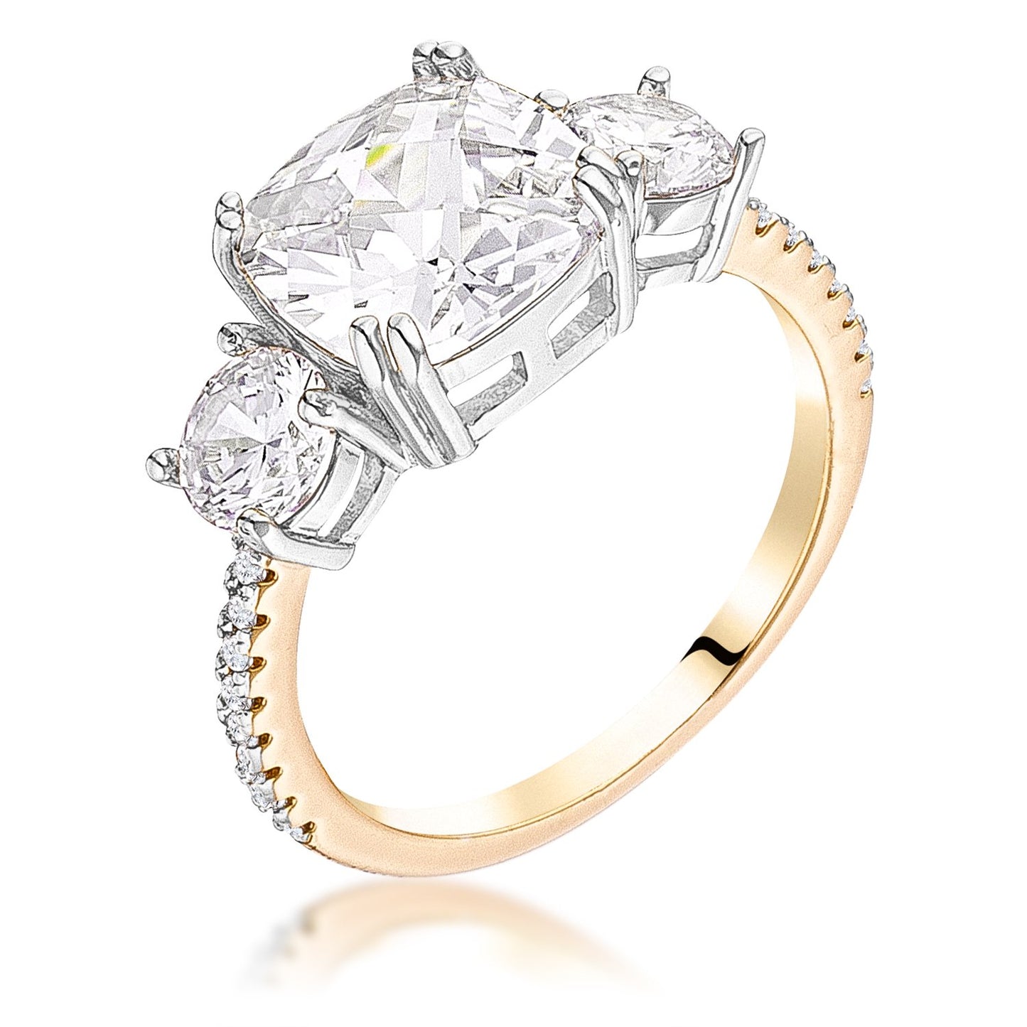 Carmen 9mm Cushion CZ Royal Engagement Ring | 2.7ct | 3.7ct
