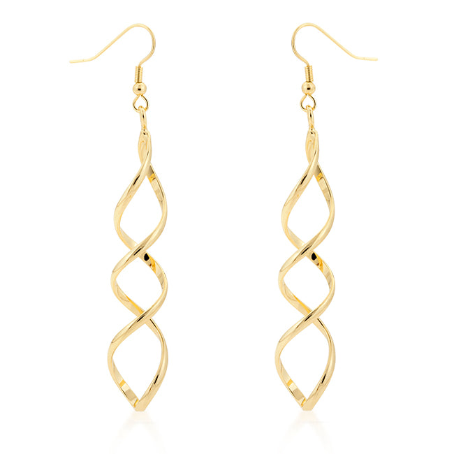 Casilda Rose Gold Twist Dangle Earrings