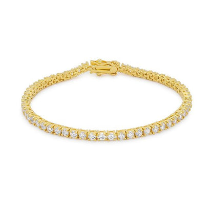 Cassidy 3mm Clear Round Tennis Bracelet – 7in | 10ct