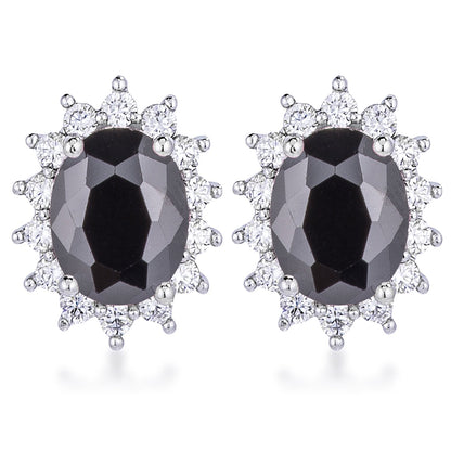 Chesna Oval Sapphire Halo Earrings
