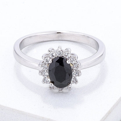 Chesna 8mm Oval Sapphire Halo Ring | 1ct