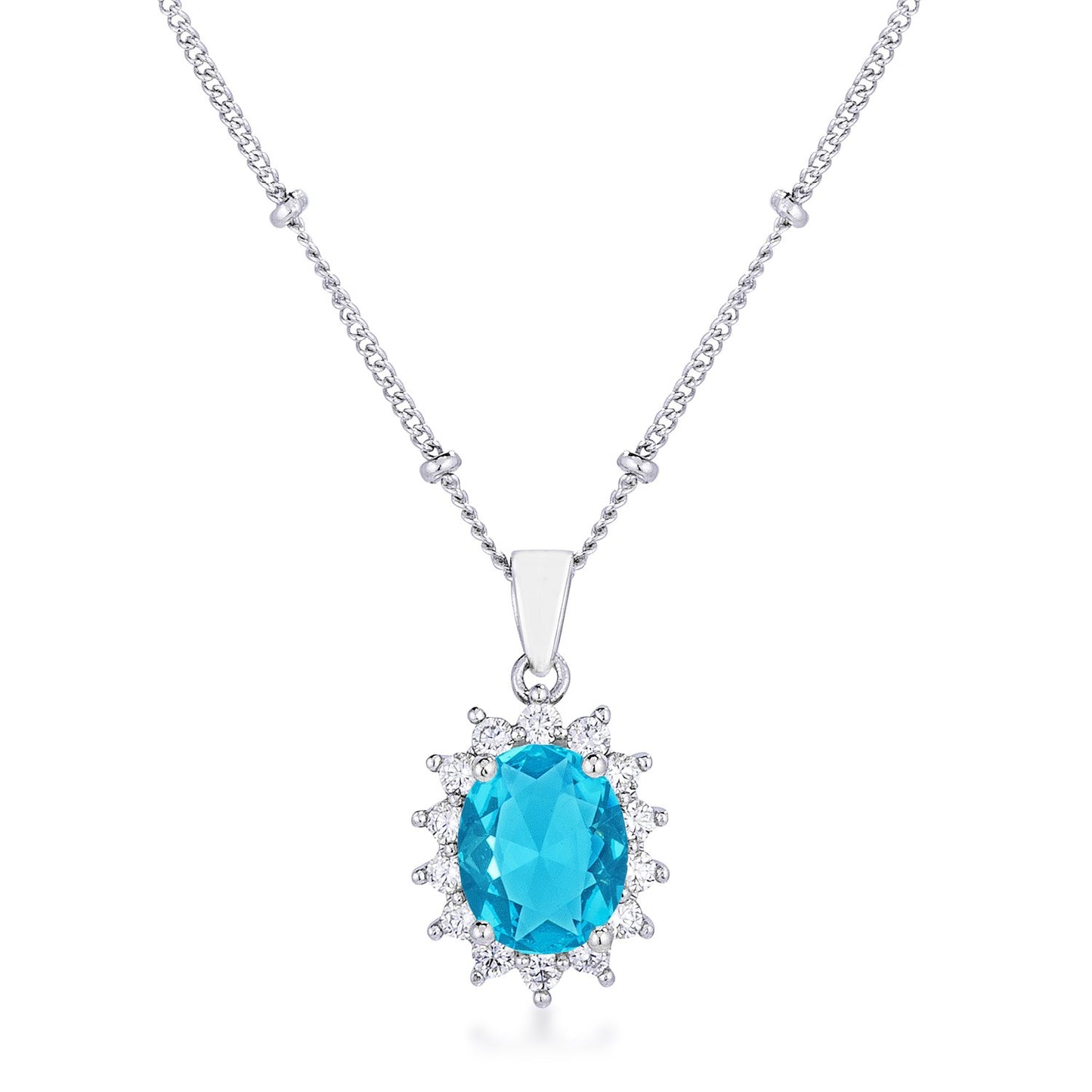 Chesna Oval Mystic Halo Pendant