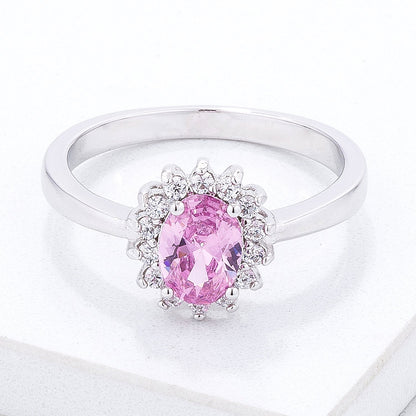 Chesna 8mm Oval Sapphire Halo Ring | 1ct