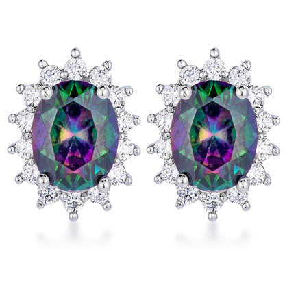 Chesna Oval Sapphire Halo Earrings