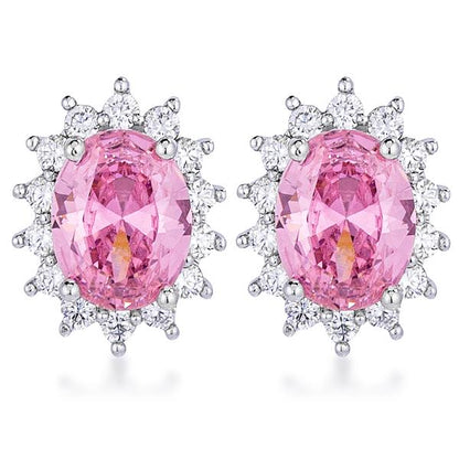 Chesna Oval Sapphire Halo Earrings