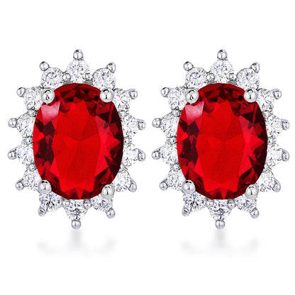 Chesna Oval Sapphire Halo Earrings