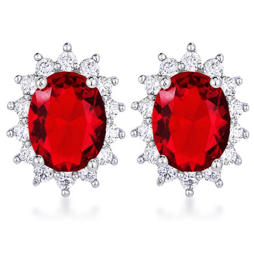 Chesna Oval Pink Halo Earrings
