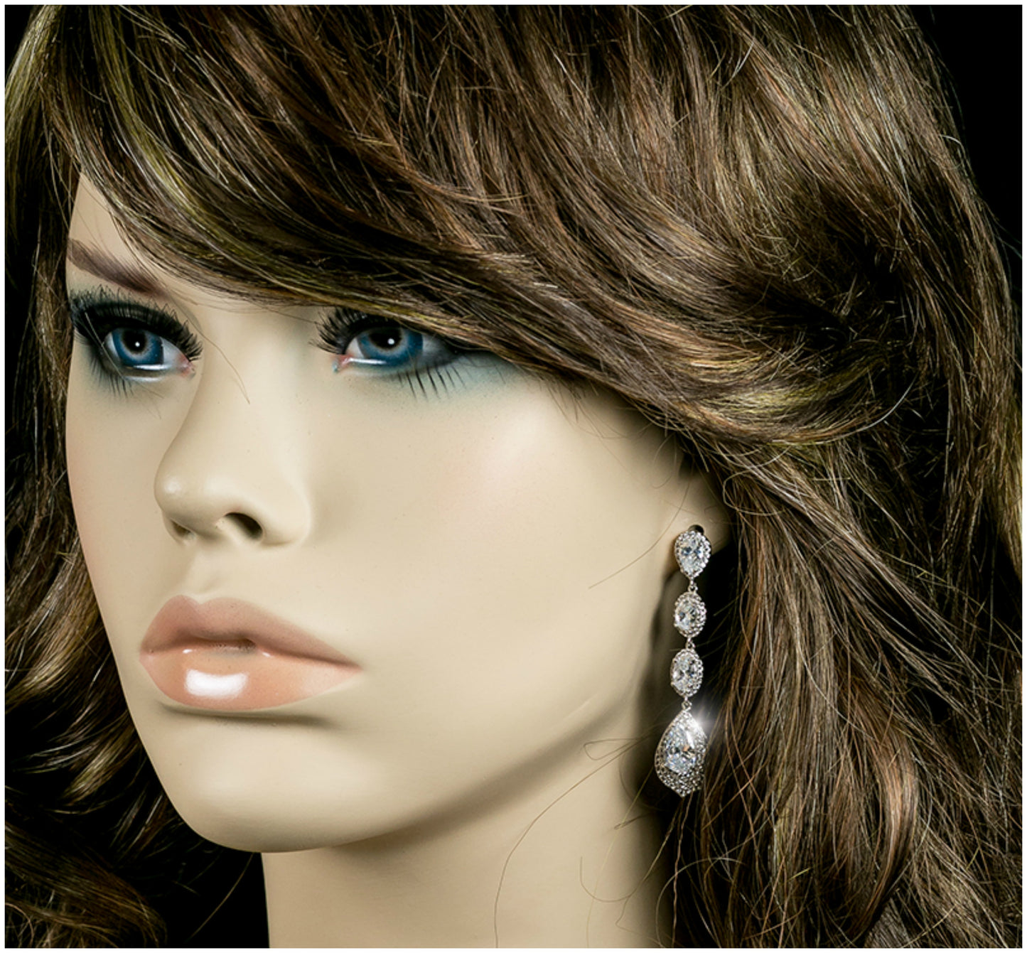 Chloey Linear CZ Chandelier Earrings