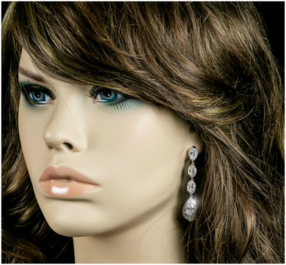 Chloey Linear CZ Chandelier Earrings