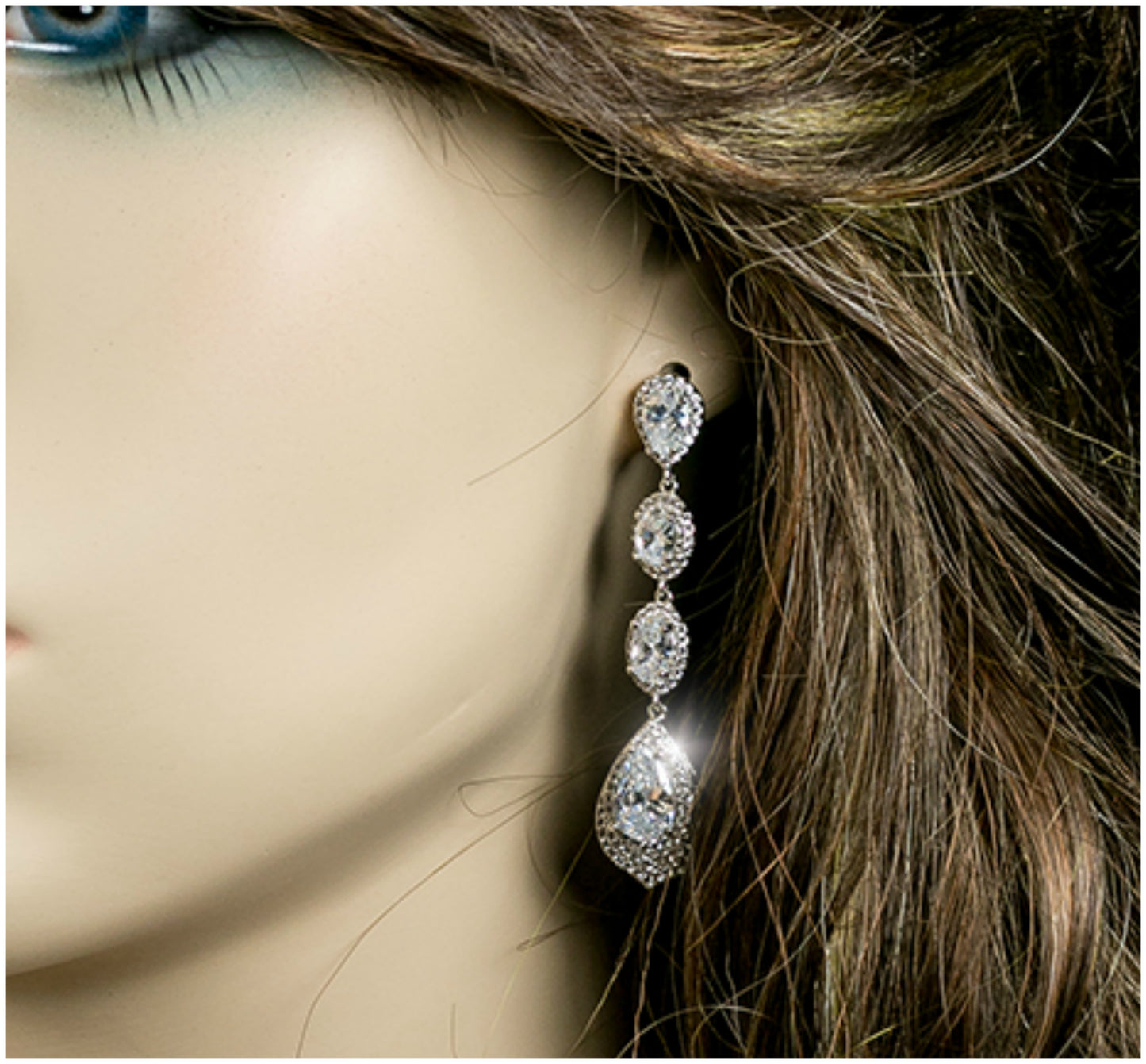 Chloey Linear CZ Chandelier Earrings