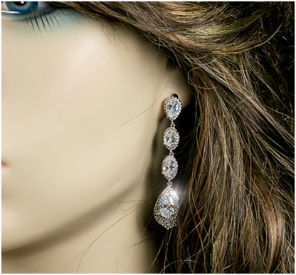 Chloey Linear CZ Chandelier Earrings