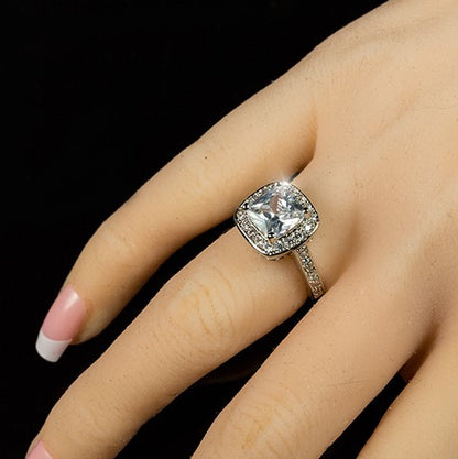 Clarissa 9mm Cushion Halo Engagement Ring | 4.1ct | 5ct