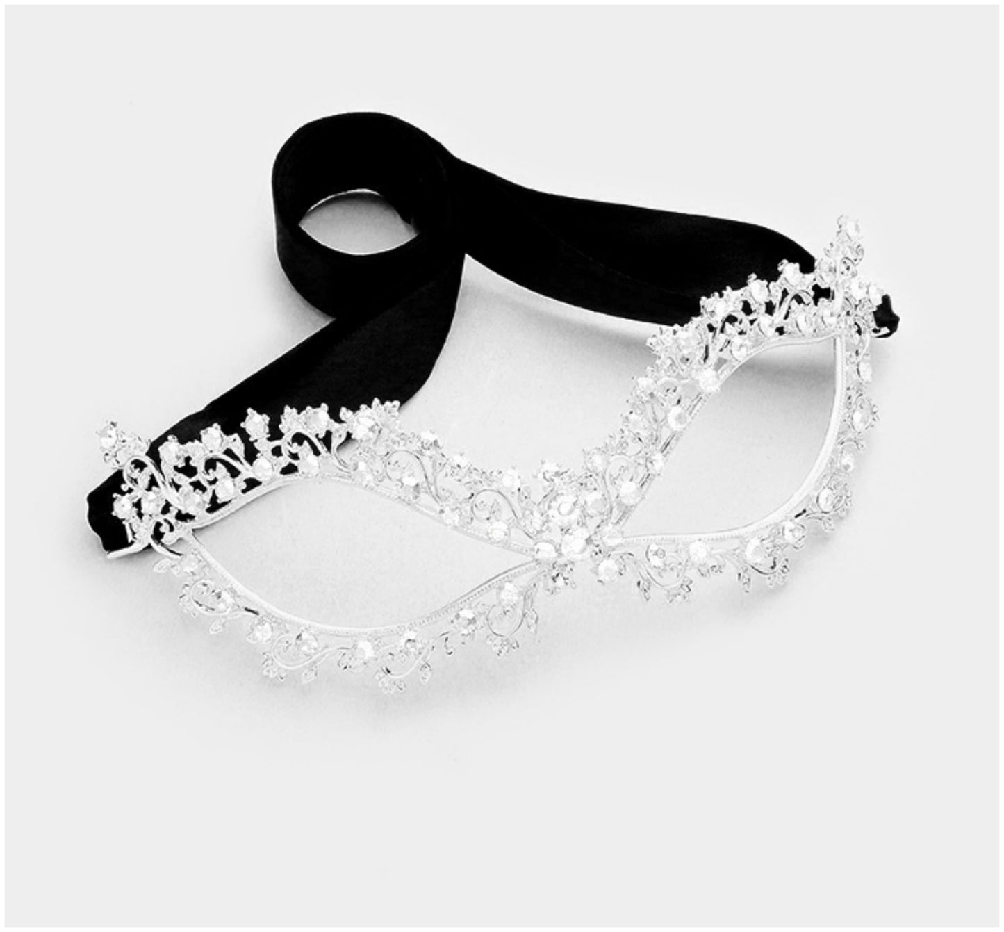 Cliona Crystal Floral Masquerade Mask