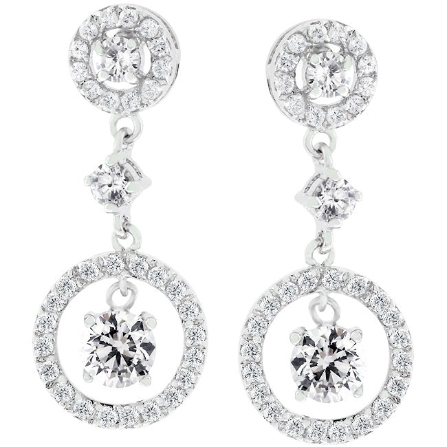 Dew Round Drop Dangle Chandelier Earrings | 2ct