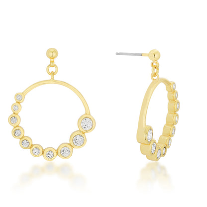 Eria CZ Graduated Gold Circle Earrings | 1ct