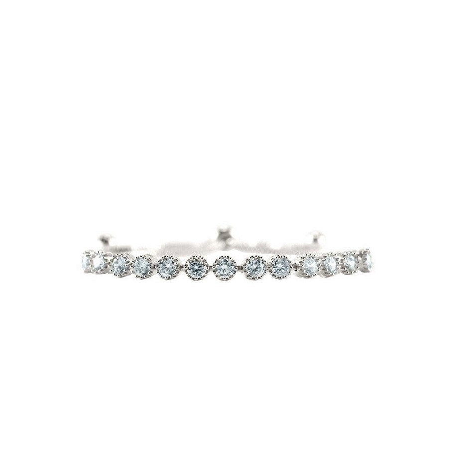 Fiona Round CZ Tennis Slider Bolo Bracelet - Beloved Sparkles