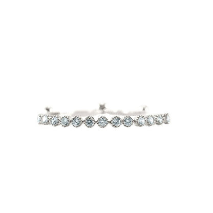 Fiona Round CZ Tennis Slider Bolo Bracelet - Beloved Sparkles