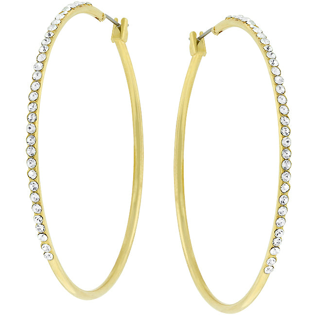 Gwen CZ Rose Gold Large Hoop Earrings