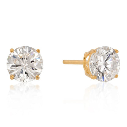 Haley 7mm Round CZ Silver Stud Earrings – 7mm  | 1.3ct | Sterling Silver