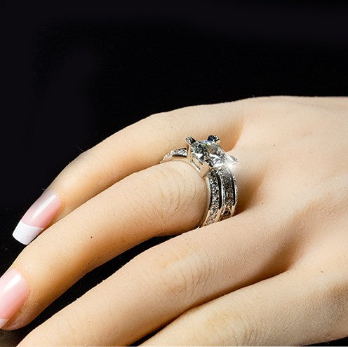 Isabel 2.5ct Round Vintage Engagement Ring Set | 7.5ct