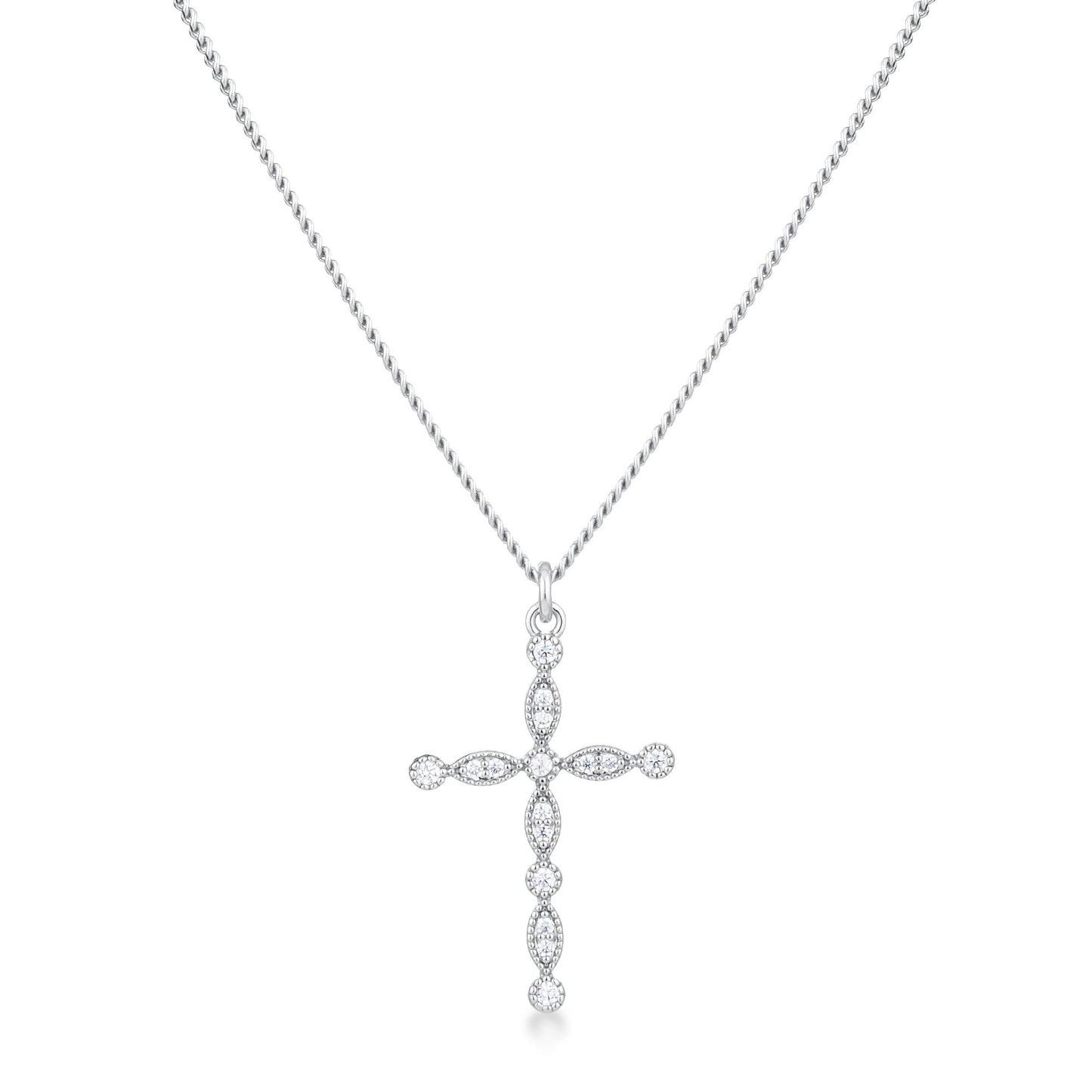 Jelana Vintage CZ Cross Pendant