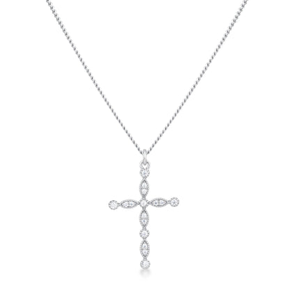 Jelana Vintage CZ Cross Pendant