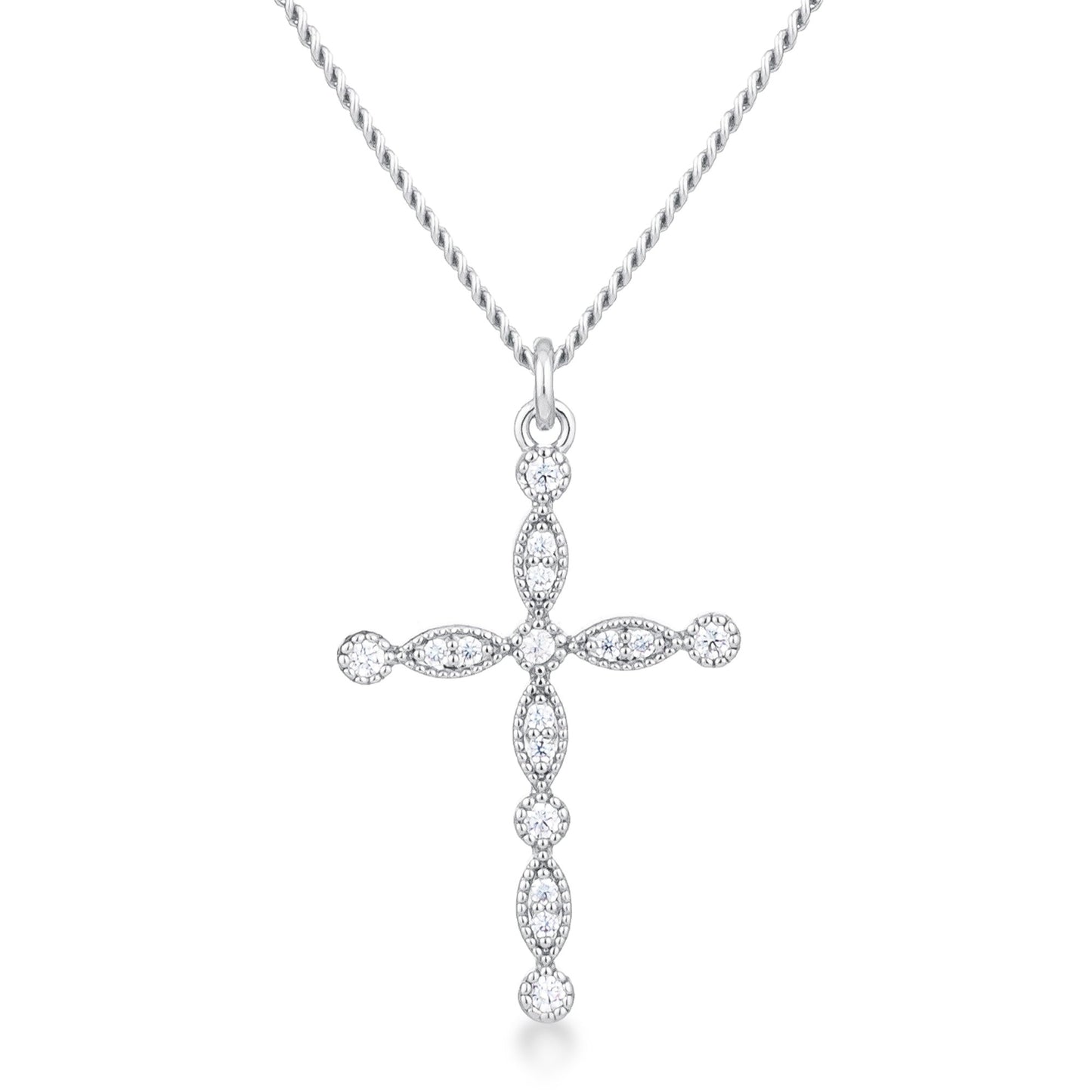 Jelana Vintage CZ Cross Pendant