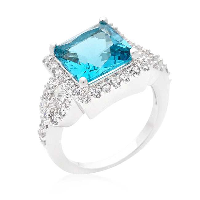 Kara 10mm Princess CZ Halo Ring | 5.6ct