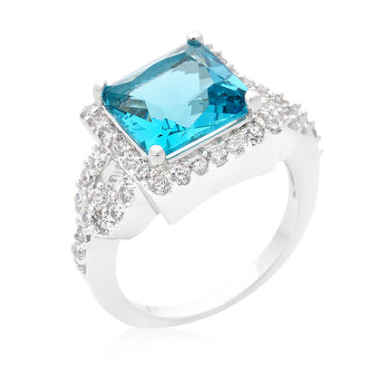 Kara 10mm Princess CZ Halo Ring | 5.6ct