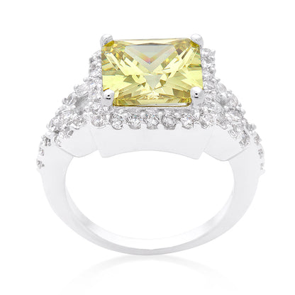 Kara 10mm Princess CZ Halo Ring | 5.6ct