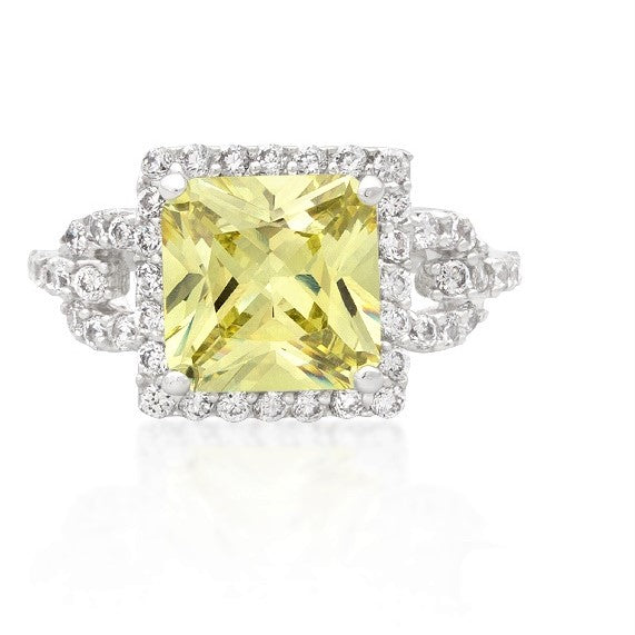 Kara 10mm Princess CZ Halo Ring | 5.6ct