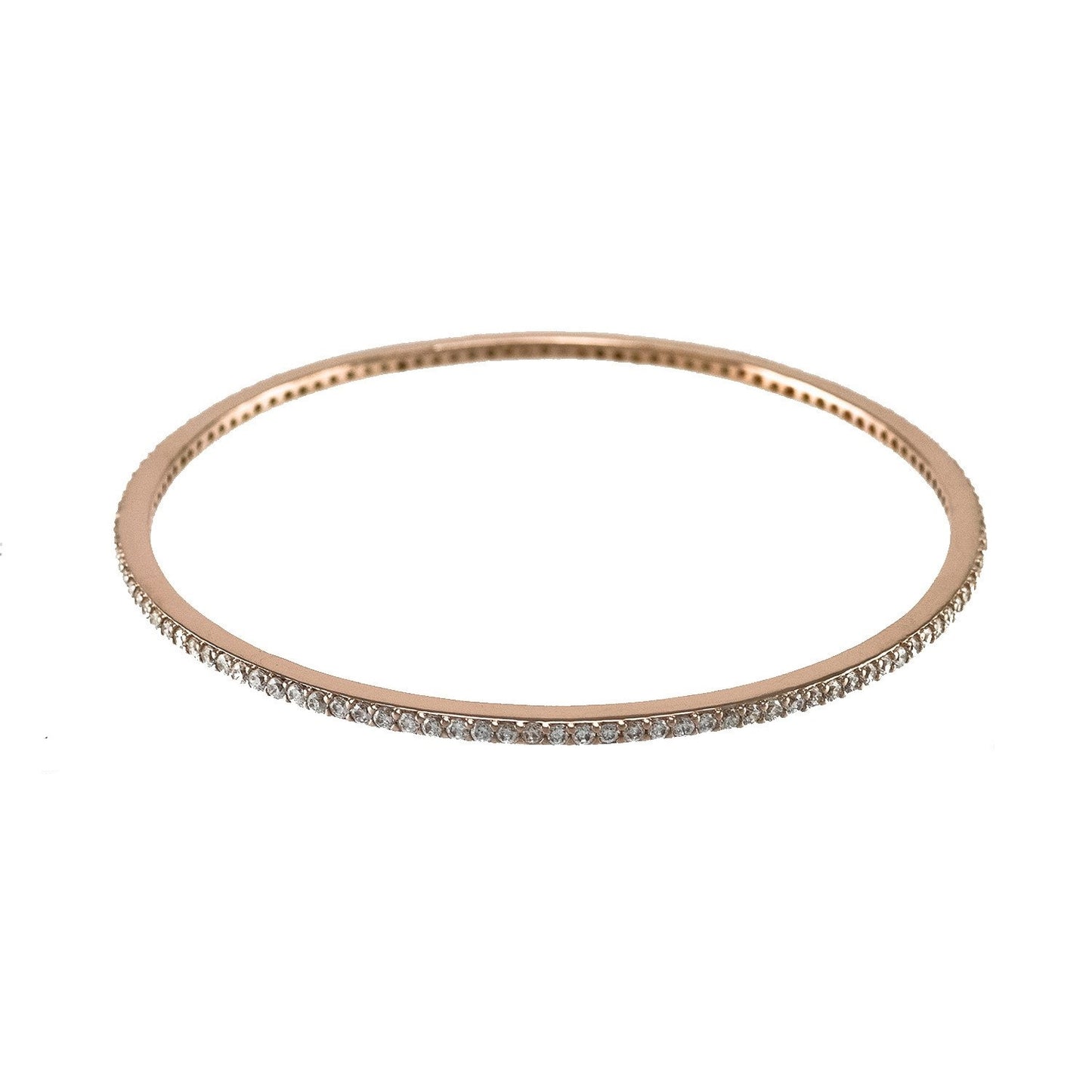 Katly CZ Rose Goldtone Stackable Bangle Bracelet