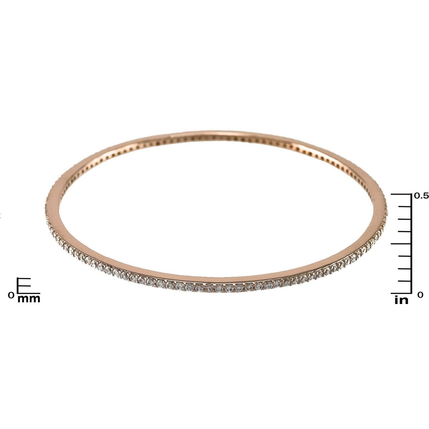 Katly CZ Rose Goldtone Stackable Bangle Bracelet
