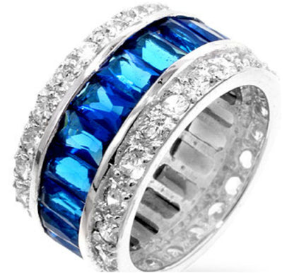 Kinsley Radiant CZ Wide Band Eternity Ring | 11ct