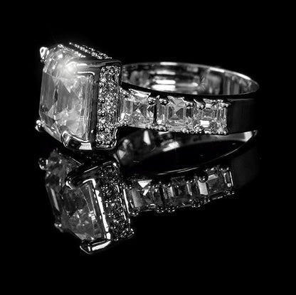 Lidia  9.5mm Asscher CZ Engagement Ring | 5ct