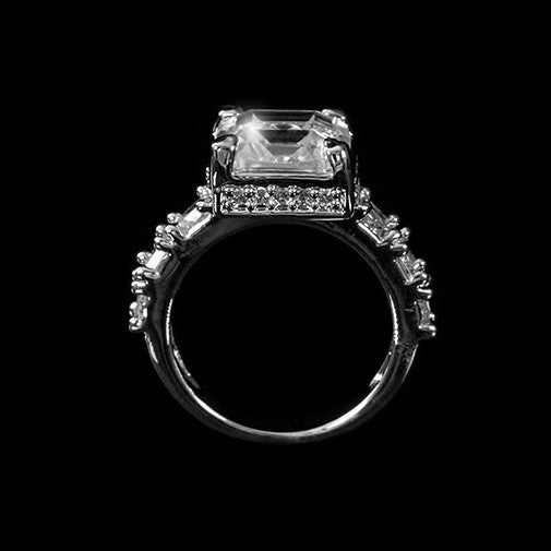 Lidia  9.5mm Asscher CZ Engagement Ring | 5ct