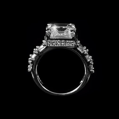Lidia  9.5mm Asscher CZ Engagement Ring | 5ct