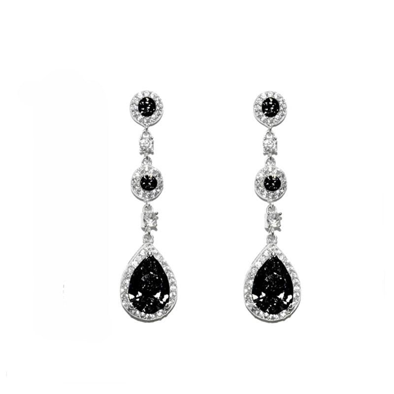Lina Linear Dangle Pear Drop Earrings | 38mm - Beloved Sparkles