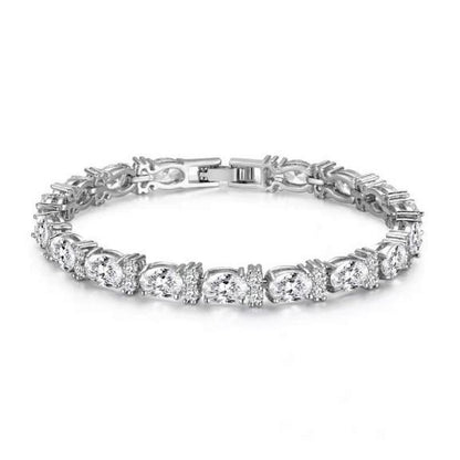 Melanie 7mm Oval CZ GoldTennis Bracelet | 7in