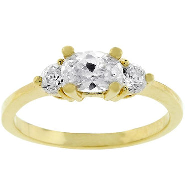 Miranna Three Stone Oval CZ Engagement Ring  | 1.5ct