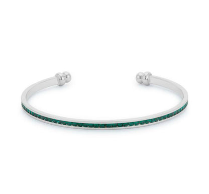 Nico Clear Cubic Zirconia Silver Cuff Bracelet