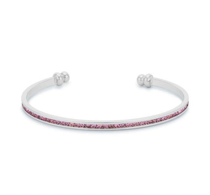 Nico Clear Cubic Zirconia Silver Cuff Bracelet